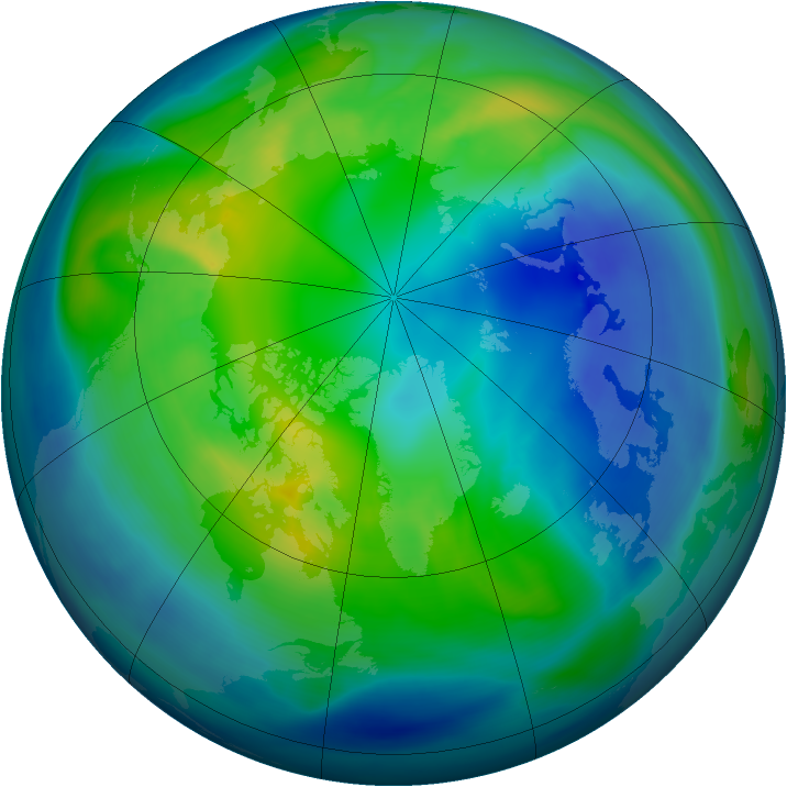 Arctic ozone map for 30 October 2005